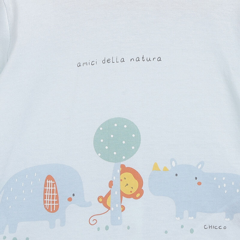 Boys Light Blue Smock with Leggings image number 4